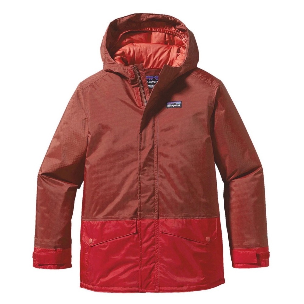 Patagonia Insulated Torrentshell Jacket Boys S 7/8 Red H2No Waterproof Parka
